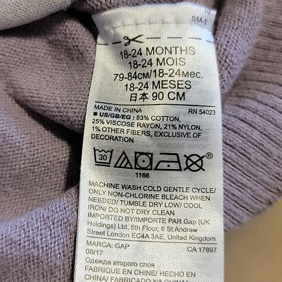 BABY GAP DISNEY FROZEN ELSA LILAC BELL SLEEVE SWEATER, SIZE 18-24 MONTHS - Picture 6 of 8